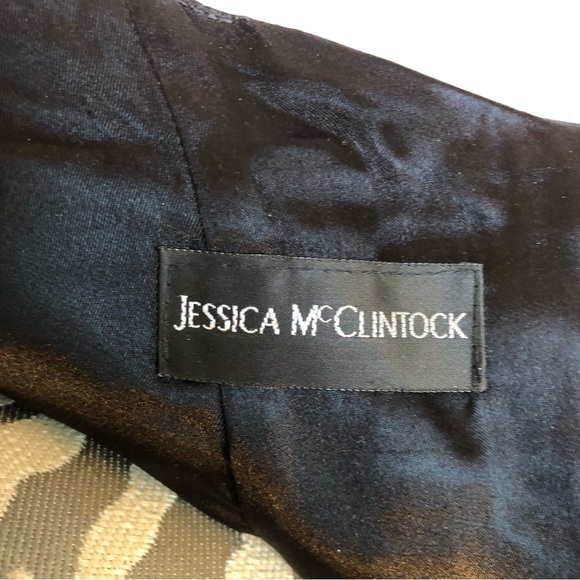 Elegant Black Satin Trumpet Halter Gown by Jessica McClintock - Picture 4 of 5